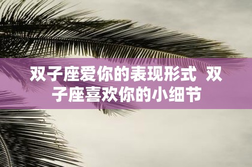 双子座爱你的表现形式 双子座喜欢你的小细节