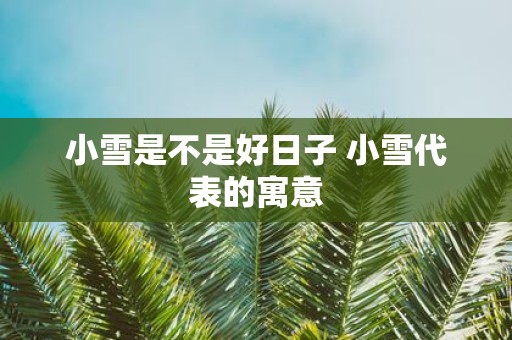 小雪是不是好日子 小雪代表的寓意