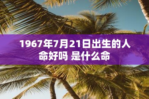1967年7月21日出生的人命好吗 是什么命