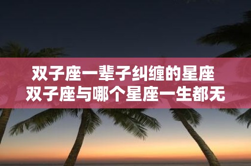 双子座一辈子纠缠的星座 双子座与哪个星座一生都无法解脱