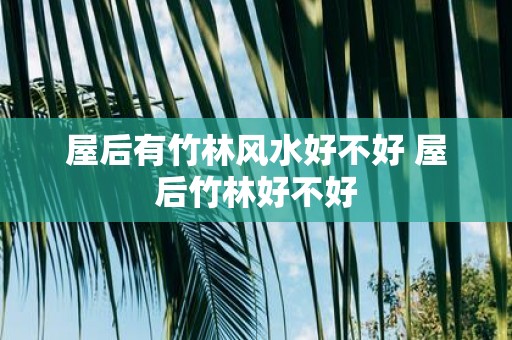 屋后有竹林风水好不好 屋后竹林好不好