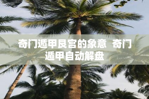 奇门遁甲艮宫的象意 奇门遁甲自动解盘