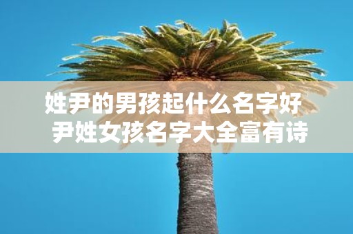 姓尹的男孩起什么名字好 尹姓女孩名字大全富有诗意