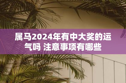 属马2025年有中大奖的运气吗 注意事项有哪些
