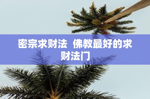 密宗求财法 佛教最好的求财法门