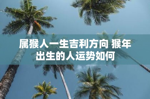 属猴人一生吉利方向 猴年出生的人运势如何