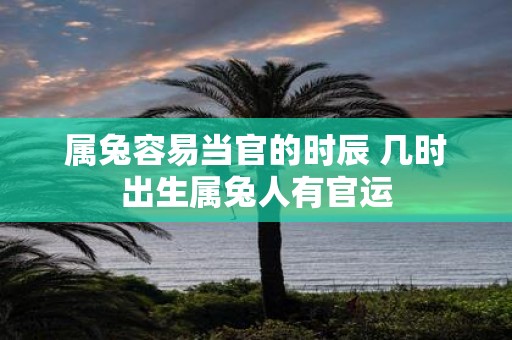 属兔容易当官的时辰 几时出生属兔人有官运