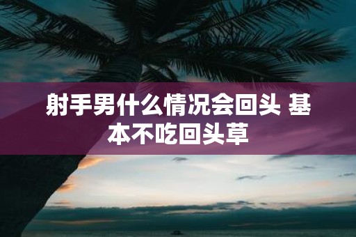 射手男什么情况会回头 基本不吃回头草