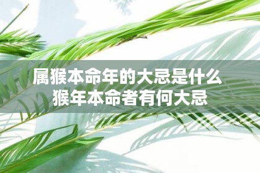 属猴本命年的大忌是什么 猴年本命者有何大忌