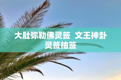 大肚弥勒佛灵签 文王神卦灵签抽签