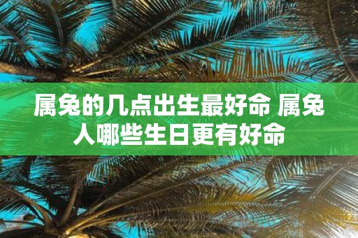 属兔的几点出生最好命 属兔人哪些生日更有好命