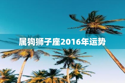 属狗狮子座2016年运势