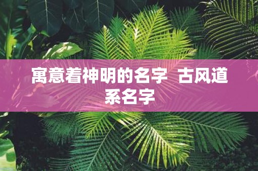 寓意着神明的名字 古风道系名字