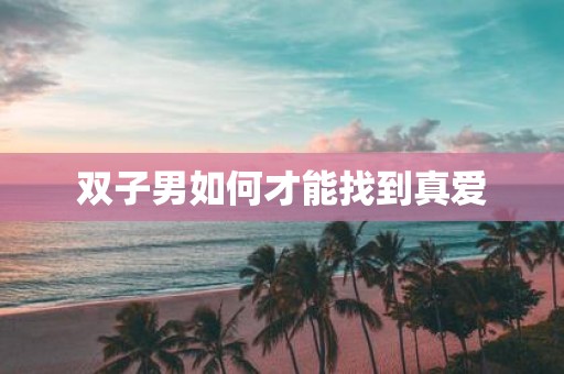 双子男如何才能找到真爱