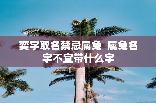 奕字取名禁忌属兔 属兔名字不宜带什么字