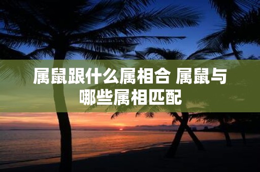 属鼠跟什么属相合 属鼠与哪些属相匹配