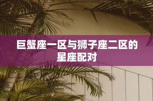 巨蟹座一区与狮子座二区的星座配对