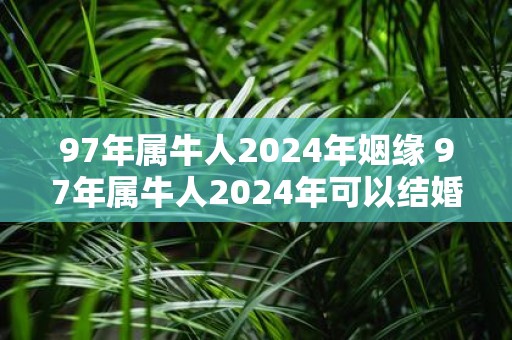 97年属牛人2025年姻缘 97年属牛人2025年可以结婚吗