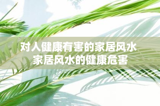 对人健康有害的家居风水 家居风水的健康危害