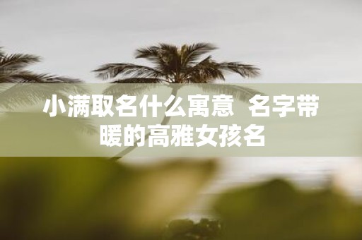 小满取名什么寓意 名字带暖的高雅女孩名