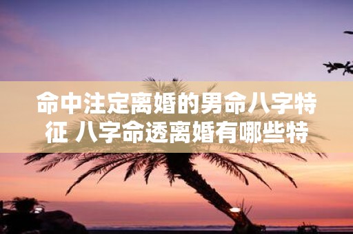 命中注定离婚的男命八字特征 八字命透离婚有哪些特征