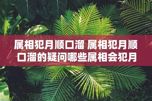 属相犯月顺口溜 属相犯月顺口溜的疑问哪些属相会犯月
