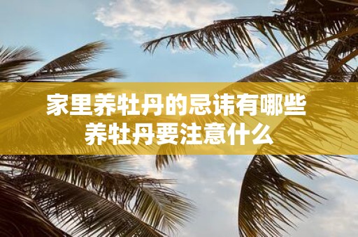 家里养牡丹的忌讳有哪些 养牡丹要注意什么