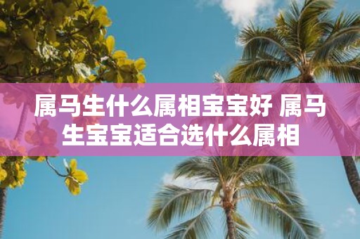 属马生什么属相宝宝好 属马生宝宝适合选什么属相