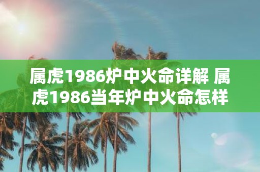 属虎1986炉中火命详解 属虎1986当年炉中火命怎样