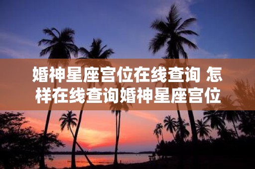 婚神星座宫位在线查询 怎样在线查询婚神星座宫位