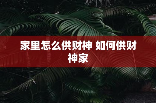 家里怎么供财神 如何供财神家
