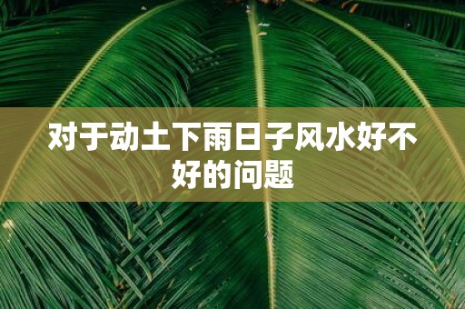 对于动土下雨日子风水好不好的问题