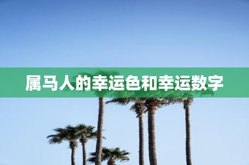 属马人的幸运色和幸运数字