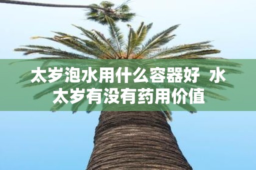 太岁泡水用什么容器好 水太岁有没有药用价值
