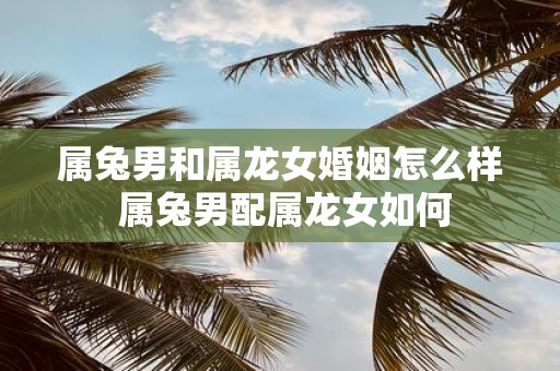 属兔男和属龙女婚姻怎么样 属兔男配属龙女如何