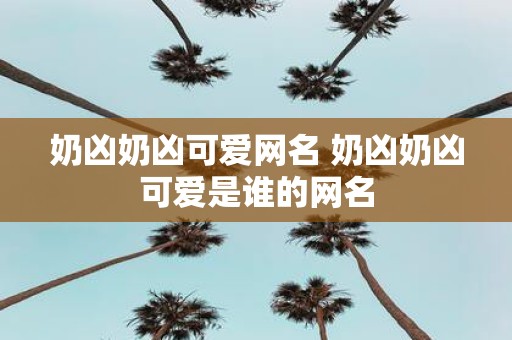 奶凶奶凶可爱网名 奶凶奶凶可爱是谁的网名
