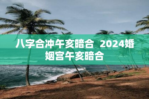 八字合冲午亥暗合 2025婚姻宫午亥暗合