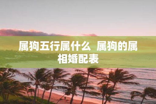 属狗五行属什么 属狗的属相婚配表