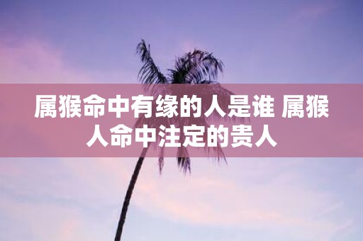 属猴命中有缘的人是谁 属猴人命中注定的贵人
