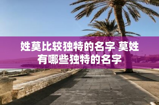 姓莫比较独特的名字 莫姓有哪些独特的名字