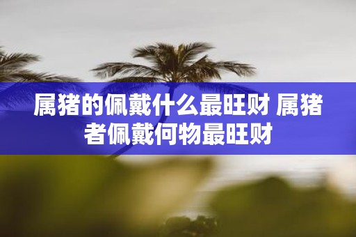 属猪的佩戴什么最旺财 属猪者佩戴何物最旺财
