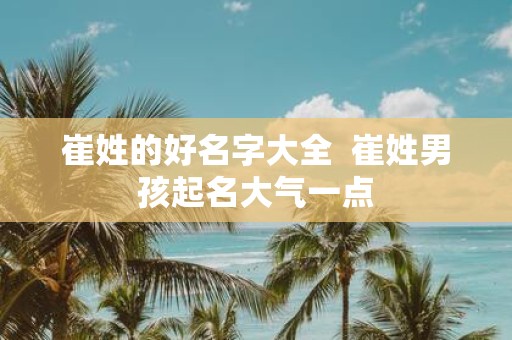 崔姓的好名字大全 崔姓男孩起名大气一点