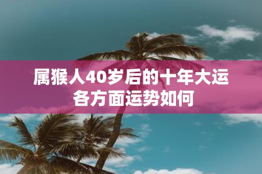 属猴人40岁后的十年大运 各方面运势如何