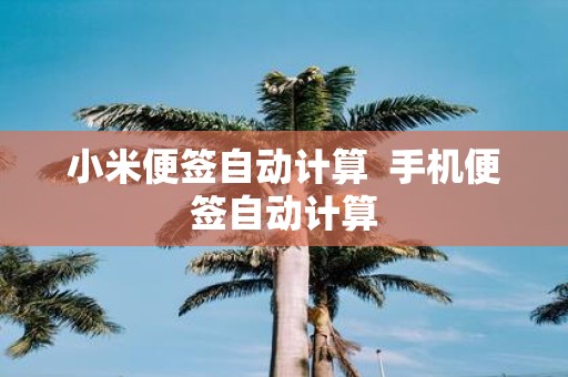 小米便签自动计算 手机便签自动计算