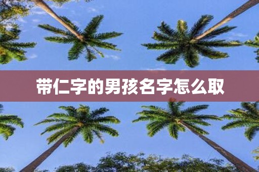 带仁字的男孩名字怎么取