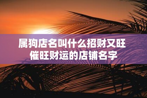 属狗店名叫什么招财又旺 催旺财运的店铺名字