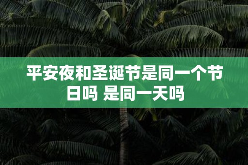 平安夜和圣诞节是同一个节日吗 是同一天吗