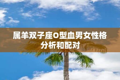 属羊双子座O型血男女性格分析和配对