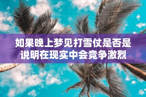 如果晚上梦见打雪仗是否是说明在现实中会竞争激烈