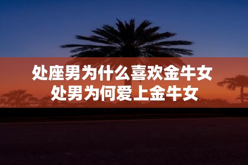 处座男为什么喜欢金牛女 处男为何爱上金牛女